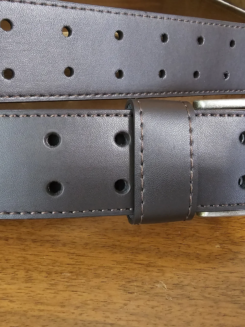 Brown Leather Double Prong Grommet Belt Sz 52/54 Big & Tall Reinforced